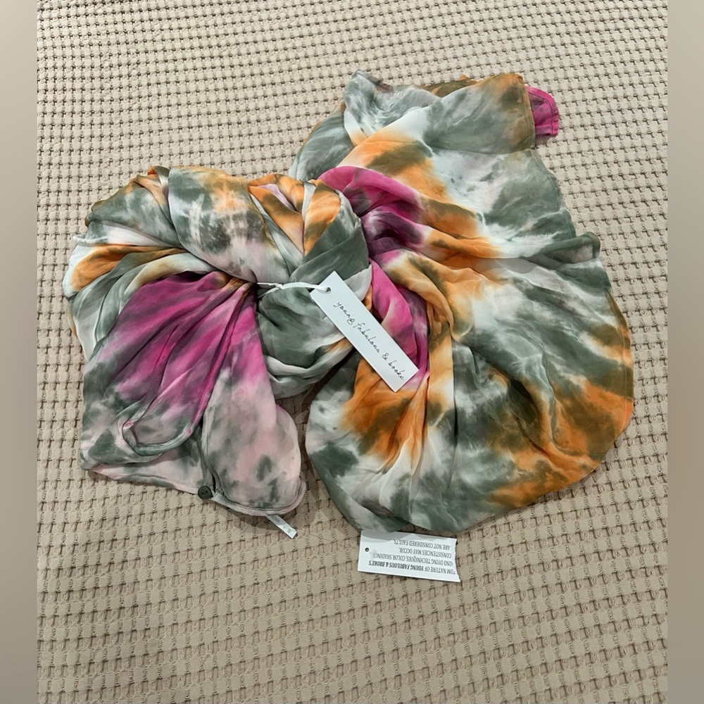 Young Fabulous & Broke Tie-Dye Maxi Dress Fully Lined Keyhole Back Size M NWT